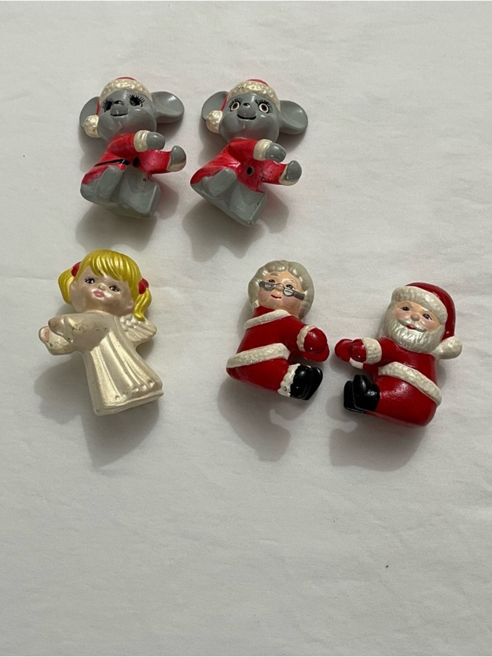 Holiday Candle Topper Set - Red, White, Gray